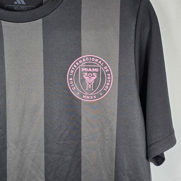Adidas Inter Miami CF Messi 10 Soccer Jersey Black Grey Pink XL JW4340 NWT Mens - Picture 5 of 10
